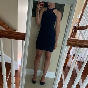 Homecoming B. Darlin Navy Blue Mesh Body-Con Dress